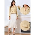 thumbnail image 2 of DARING DIVA Women's Vintage Notched Lapel Long Sleeve Cropped Blazer L Apricot, 2 of 6