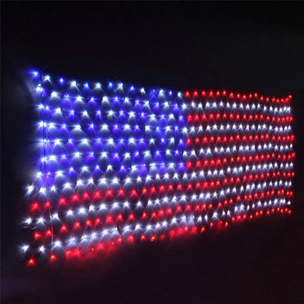 American Flag Lights LED Waterproof Led Flag Net Light of The United