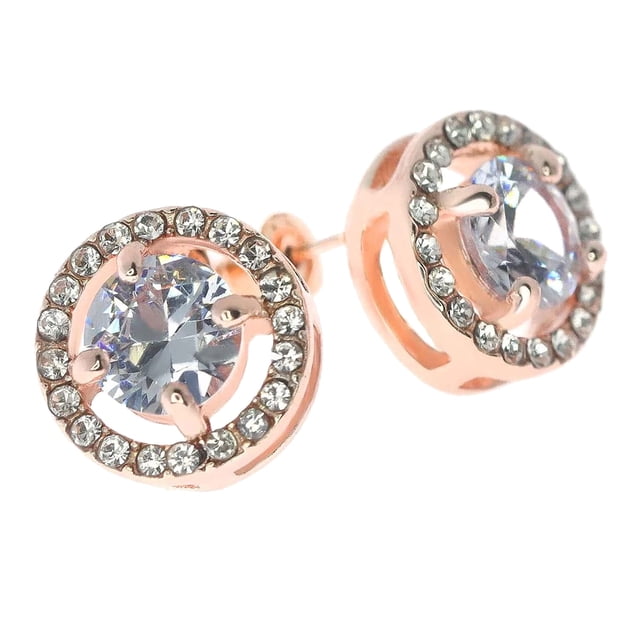 Boucles d'Oreilles Diamant Rondes Boucles d'Oreilles Mode Dames Nouvelles Boucles d'Oreilles Zircon Bijoux