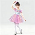 thumbnail image 5 of Loopsun Girls Princess Dress, Girls Sequin Star Sleeveless Crew Neck Sundress Puff Performance Dress Pink, 11-12 Years, 5 of 5
