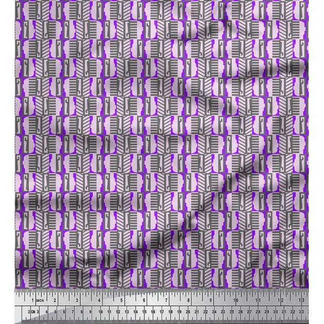 Soimoi Rayon Fabric Geometric Abstract Print Fabric by the Yard 42 Inch Wide