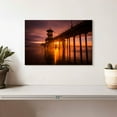 thumbnail image 2 of Elephant Stock Sunset At Huntington Beach Pier Wall Art - Horizontal Canvas Wall Art - Living Room Wall Decor - Nautical Canvas - Brown And Orange Decor - 12" x 8", 2 of 4