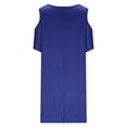 thumbnail image 4 of Yuyuzo Robes pour Femmes Grande Taille à Épaules Dénudées à Manches Courtes Col Ras du Cou Robe Mini Robe T-Shirt Décontractée avec Poches, 4 of 5