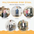 thumbnail image 6 of Spaco Toddler Kitchen Stool Helper Baby Standing Tower with Chalkboard and Whiteboard-Gray, Step Stool for Toddlers for The Bedroom, Bathroom, Kitchen, 6 of 10