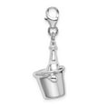 thumbnail image 2 of Auriga 925 Sterling Silver Polished 3-D Enameled Champagne Bottle in Ice Bucket w/ Lobster Charm, 2 of 6