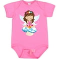 thumbnail image 3 of Inktastic Cute Fairy, Brown Hair, Fairy Sitting On Mushroom Girls Baby Bodysuit, 3 of 5