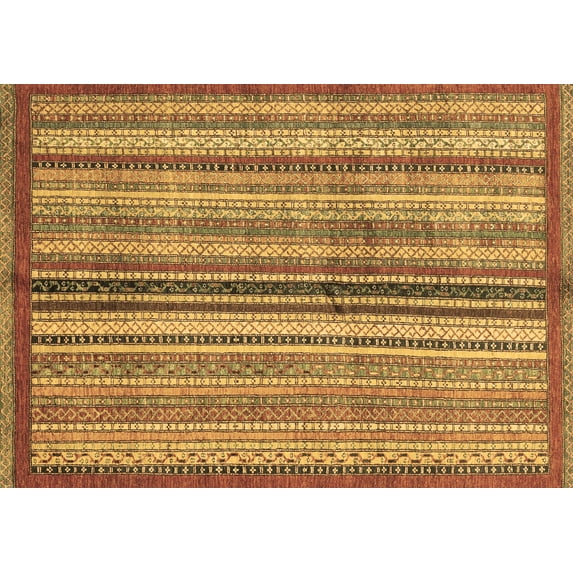 Ahgly Company Indoor Rectangle Abstract Brown Modern Area Rugs, 2' x 4'