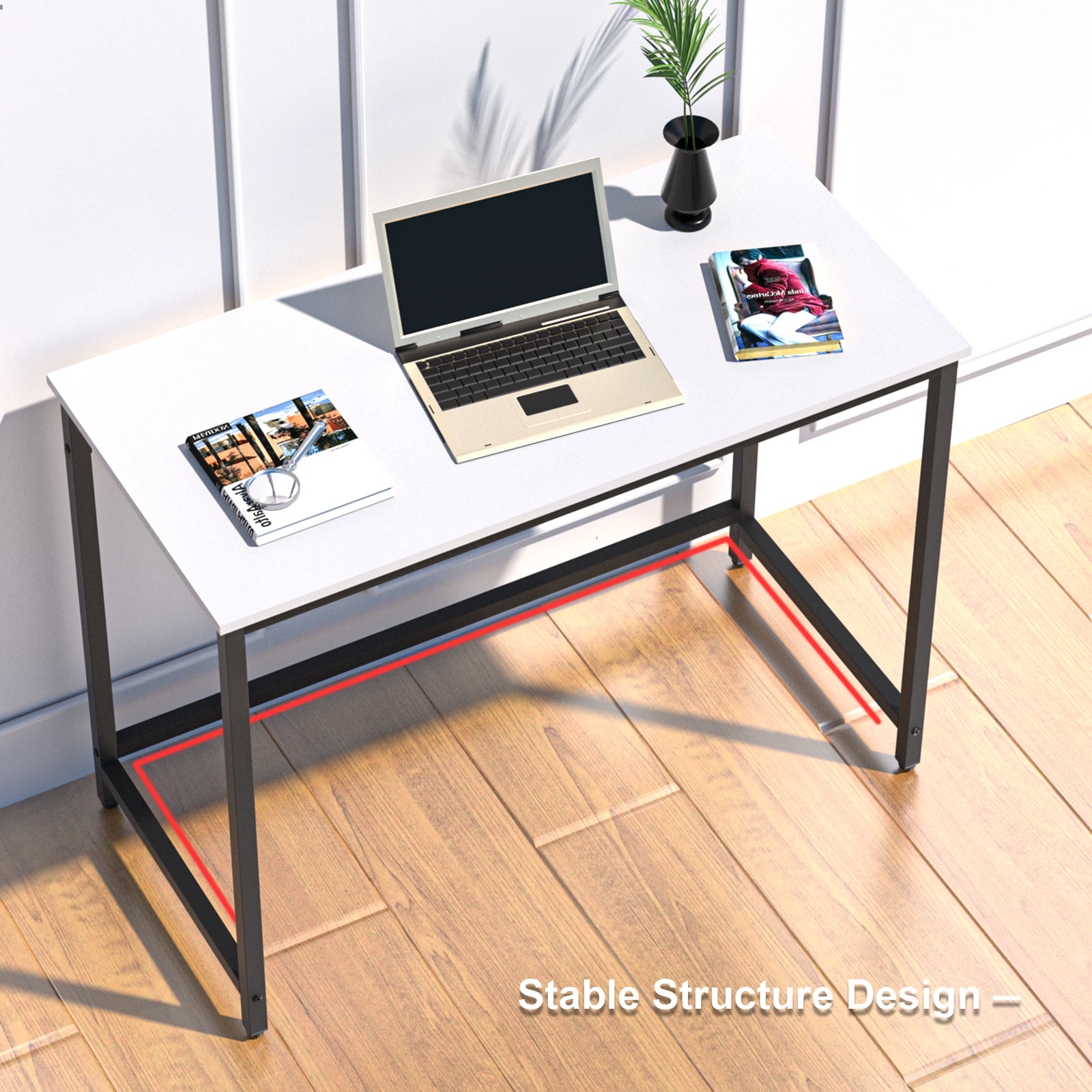Wood Computer Desk Modern Office Home Desk Desktop Study Writing Laptop Table US 