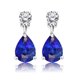 thumbnail image 1 of JeenMata Pendientes Clásicos de Oro Blanco de 18 K sobre Plata con Zafiro Azul (Piedra Natal de Septiembre) de 2,5 Quilates con Corte Redondo y en Forma de Pera para Mujer, 1 of 6