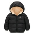 thumbnail image 2 of TQWQT Toddler Infant Kids Baby Boy Girl Bear Hooded Coat Winter Thick Jacket Winter Outwear Black 18-24 Months, 2 of 6