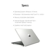 HP 15.6 Laptop, Intel Core i5-1035G1, 8GB SDRAM, 256GB SSD+16GB Optane, 15-dy1051wm