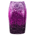 thumbnail image 4 of PrettyGuide Pencil Mini Skirt for Women Classic High Waist Skirt Sparkle Party Sequin Dress Periwinkle/Fuchsia/Dark Purple, 4 of 7
