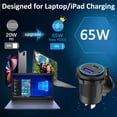 thumbnail image 2 of Toma USB para computadora portátil - 12V Quick Charge3.0 18W con interruptor de encendido Enchufe de cargador de automóvil impermeable de cuerpo largo, 2 of 5
