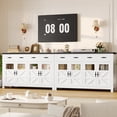 thumbnail image 5 of Homfa Buffet Cabinet with 2 Large Drawers & Glass Doors, 55.1” W Kitchen Sideboard Storage Cabinet with Adjustable Shelves, Buffet Table Dining Room Cabinet, White & Black, 5 of 8