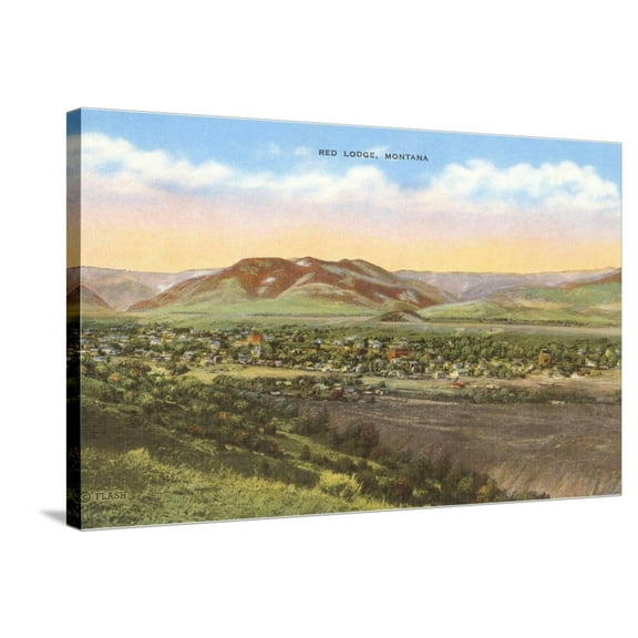 Art.com Overview of Red Lodge, Montana Stretched Canvas Print Wall Art, 36" x 24"