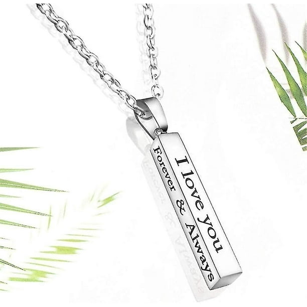 Always And Forever Necklace For Couples Stainless Steel I Love You