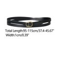 thumbnail image 3 of Cinturón de cuero ajustado Allegra K para mujer Negro 95-115cm, 3 of 4