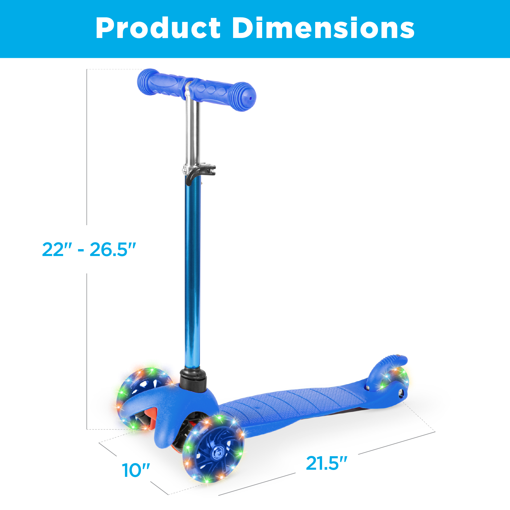 Best Choice Products Kids Mini Kick Scooter with Light-Up LED Wheels, Blue photo 7