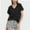 Black, variant on Women's Short Sleeve V-Neck Shirts Loose Casual Tee T-Shirt