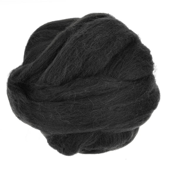 Needle Felting Wool, 3.5Oz Nature Fibre Wool Yarn Roving for Wet Felting, Handcrafts (Black)