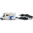thumbnail image 3 of Motorhome Camper Trailer Towing Black Supercar Sports Car Model Diecast Toys for Boys Pull Back RV Toy Vehicle, Beach Sandbox Outdoor Adventure Play Set, 3 4 5 6 Years Old Kids Toddlers Gifts, white, 3 of 6