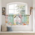 thumbnail image 2 of Easter Tier Curtains 24 Inch Length, Spring Colorful Bunny Eggs Flower Wood Grain Cafe Short Curtains for Bathroom Over Sink, Small Kitchen Curtain Light Filtering Tiered Drapes 2 Panels 27.5"Wx24"L, 2 of 8