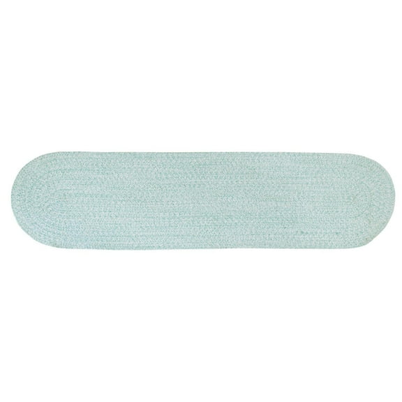 Leslie Country Turquoise & White Area Rug Oval 8"x 28" Oval