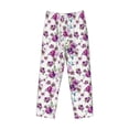 thumbnail image 6 of Uemuo Violets Flowers Pattern Men's Wide Leg Palazzo Lounge Pants with Pockets Light Weight Loose Comfy Casual Pajama Pants-Large, 6 of 9
