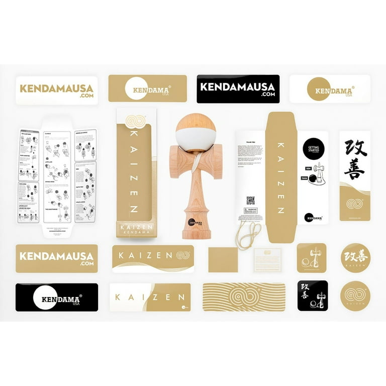 Kendama, Kaizen Half Split Natty White, Beech Wood, Jet Shape Tama