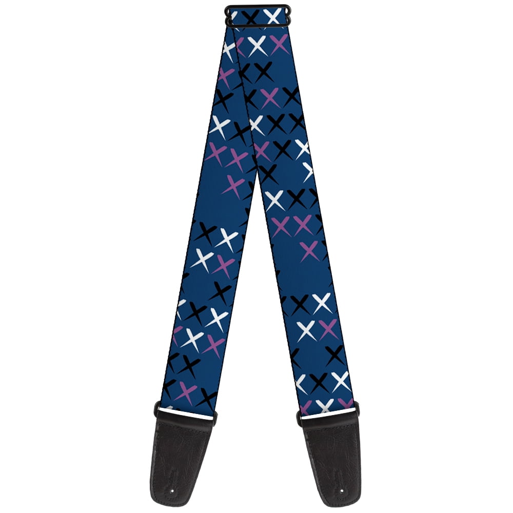 Buckle-Down Guitar Strap, Tread Plate Turquoise Fuchsia White, 2 Inches Wide