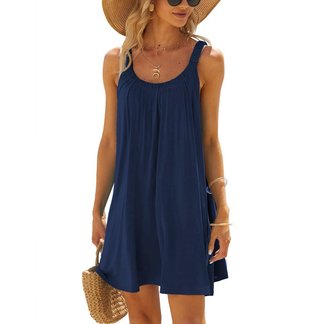 Vestido sin mangas plisado para mujer,Vestido sin mangas de verano para mujer, talla grande, vestido sin mangas, túnica suelta, fiel a su promesa