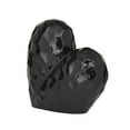 thumbnail image 5 of 12" x 11" Black Porcelain Ceramic Dimensional Angled Origami Inspired Heart Sculpture with Faceted Exterior, by DecMode, 5 of 7