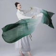 thumbnail image 3 of Imitation silk dance fan Gradient colour performance fan Satin long fan Belly dance Indian dance performance accessories, 3 of 5