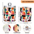 thumbnail image 5 of Yayeee 4 Pack Qtip Holder Bathroom Cotton Swab Canister with Lid Clear Dispenser Set, Beige Abstract, 5 of 6