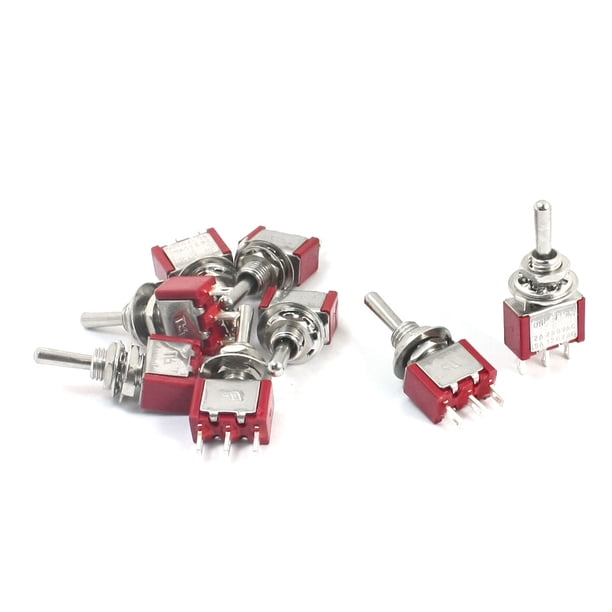 8 piezas de interruptor de palanca SPDT On/Off/On de 6 mm, 250V AC 2A, 120V 5A