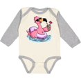 thumbnail image 3 of Inktastic Flamingo with Sunglasses Pool Float and Drink Boys or Girls Long Sleeve Baby Bodysuit, 3 of 5