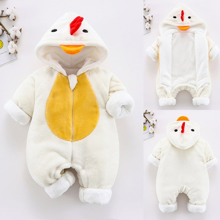 FYDUU Baby Animal Hooded Romper Baby Clothes Boy Girl Thick
