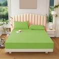 thumbnail image 5 of 100% Long Combed Cotton Fitted Sheet, Microfiber Mattress Comfortable Sheet, Soft Sateen Weave Fit Bottom Sheet, Winkle, Fade, Stain Resistant (Green), 5 of 6