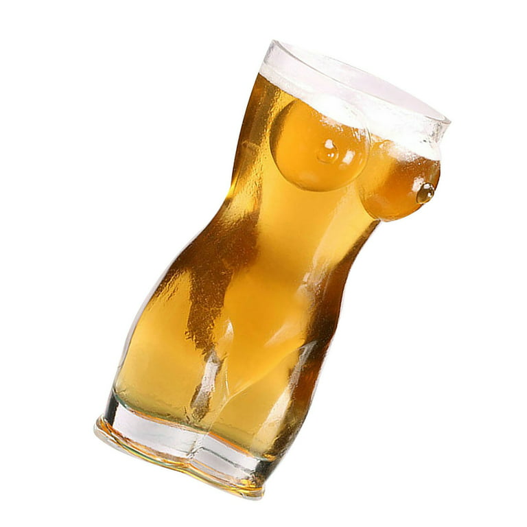 Inevnen Beer Glass Beer Mugs For Freezer Miss Muscle Man Clear Glass Cups  Unique Bar Glasses 