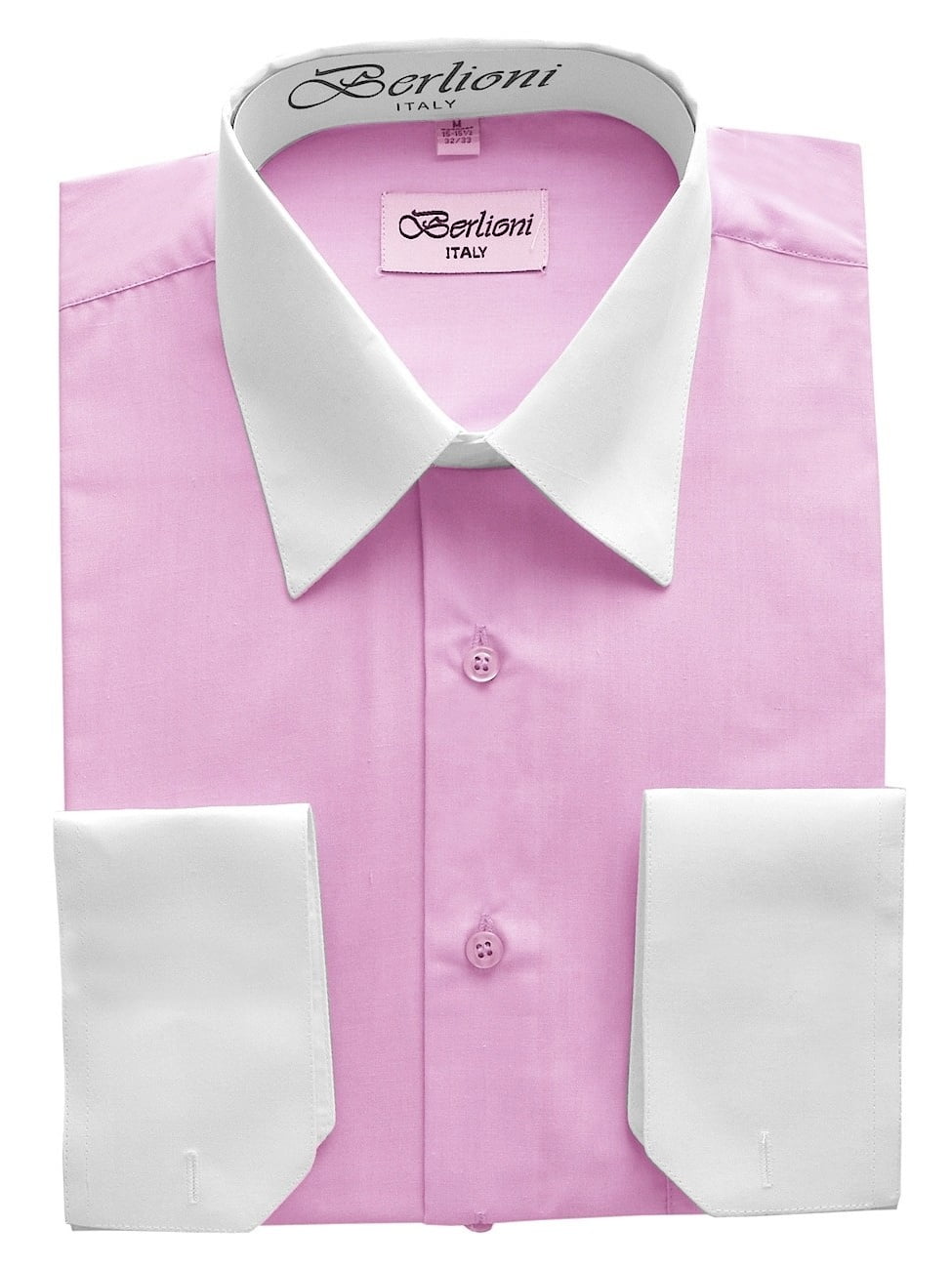 dress shirt with white collar and cuffs