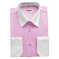 thumbnail image 2 of Berlioni Italy White Collar & Cuffs Mens Two Tone Dress Shirt 19 Colors & Sizes, 2 of 2
