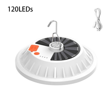 

Lantern Bulb Hanging LED Night Light Rechargeable Outdoor Tent Work Lamp 120LED Solar 120W