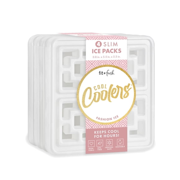 Gel Packs Fit & Fresh Cool Coolers Fashion Ice 4 piezas Perla