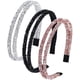 thumbnail image 1 of Diadema con diamantes de imitación, diadema de cristal de doble cara, diademas para mujer, bonitos accesorios para el pelo con lazo, para mujeres y niñas (color plateado, negro y champán) oso de fresa Electrónica, 1 of 5