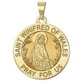 thumbnail image 2 of Picturesongold.Com Saint Winifred of Wales Religious Medal Female Adult-2/3 inch 14K White Gold, 2 of 4
