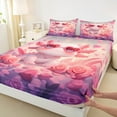 thumbnail image 3 of Feelyou Girly Cute Axolotl Twin Sheet Sets for Kids, Romantic Pink Rose Twin Fitted Sheet, Dreamy Fairy Tale Flat Sheet, Super Cozy Room Decor, 3 Pieces, 3 of 7