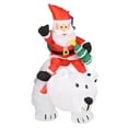 thumbnail image 4 of Santa Polar Bear Decoration Polyester LED Luminous Christmas Inflatable Toy for Garden Party EU Plug 220-240V, 4 of 16