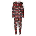 thumbnail image 2 of REORIAFEE Matching Pajamas for Family Christmas 2 Piece Loungewear Long Sleeve Top and Pant Snowflake Soft Sleepwear Multicolor S-2XL, 2 of 3
