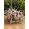 thumbnail image 3 of Outdoor Tablecloths with Umbrella Hole & Zipper, Texas Star Vintage Tablecloth Rectangle 60x84 Inch, Brown Checkered Berry Farmhouse Waterproof Table Cloth, Patio/Pool/Picnic Table Covers, 3 of 8