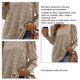 thumbnail image 4 of Top de manga larga abombada para mujer, camiseta de manga larga informal holgada y transpirable suave con cuello redondo y manga larga para otoño e invierno, color tostado claro S, 4 of 5